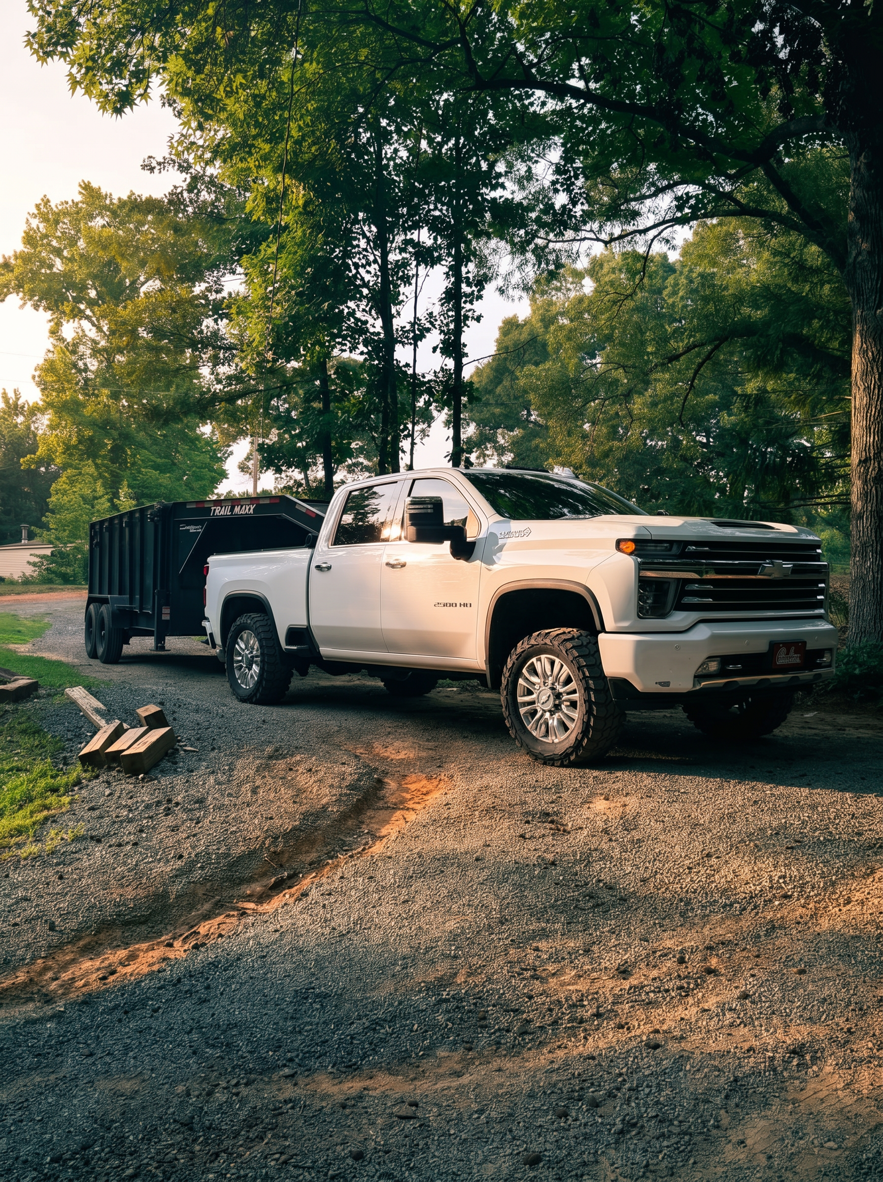 DCX Hauling truck and dump trailer ready for a job